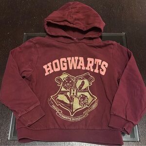 H&M Hogwarts Harry Potter Licensed Maroon Pink & Gold Sparkle Kids Hoodie  6X